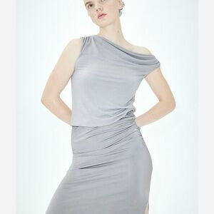 Elegant Gray One-Shoulder Dress